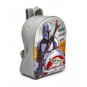 Mochila para niños de Star Wars Mandalorian Where I Go EVA 3D, color gris