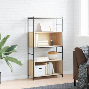 Estantería Librería Sonoma de Madera Multicapa y Hierro, 80x30x145,5 cm