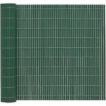 Cañizo Ocultación PVC Verde Oscuro 2x5m para Jardín y Balcón, Simple Cara con Hilo Nylon