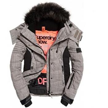 Superdry Snow búfer Jacket W, color gris, tamaño extra-small
