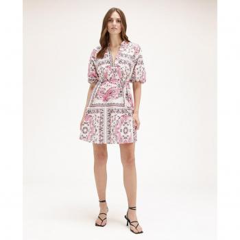 Vestido corto evasé estampado fular Motivi