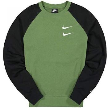 NIKE NSW Swoosh Sweatshirt Sudadera de Hombre, Treeline/Black/White, Large
