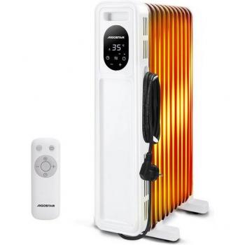 Calefactor Eléctrico de Aceite Aigostar, Bajo Consumo, 2300W, 11 Elementos, Pantalla LED, Mando a Distancia, 3 Modos y Termostato Ajustable, Tempor