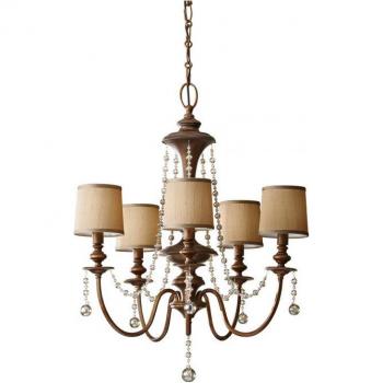 Candelabro Lampadario Clarissa Firenze Oro 78,6 cm con pantallas E14