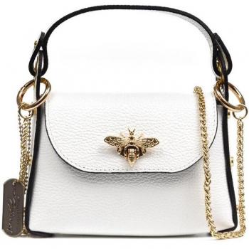 Bolso de mano Aquileia en piel auténtica con acabado Dollaro, fabricado en Italia