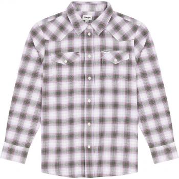 Wrangler Camisa de Manga Larga Slim Regular Western con corte slim, diseño western, 100% algodón, botones a presión, dos bolsillos en el pecho y puños ajustables