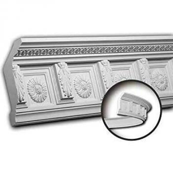 Cornisa Flexible de Estuco Profhome 150281F, Moldura Decorativa Clásica Atemporal Blanca, 2 m
