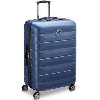 Maleta DELSEY Air Armour SUITCASE - L EXPANDIBLE (77 CM) - Capacidad 112L, color azul, material resistente a impactos, ruedas dobles para mayor estabilidad, sistema de expansión para aumentar espacio, cierre TSA