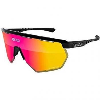 Gafas de Sol Scicon Aerowing Negro Brillante con Lente Espejada Roja SCN-PP