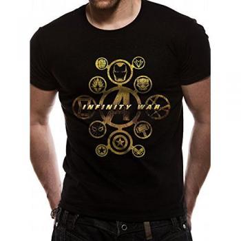 CID The Avengers Infinity War-Character Icons Camiseta, Negro
