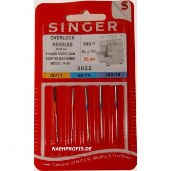 5 Agujas Singer 500R Remalladora 80/11 90/14 100/16