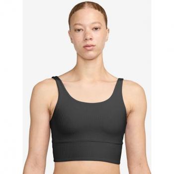 Nike - Sujetador deportivo InfinaSoft Essential para mujer con sujeción ligera, almohadillas y escote alto - Negro (XS)