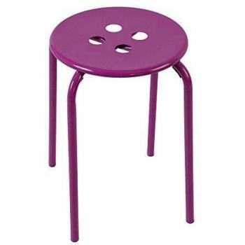 Taburete metal para baño rosa 30x44cm rosa