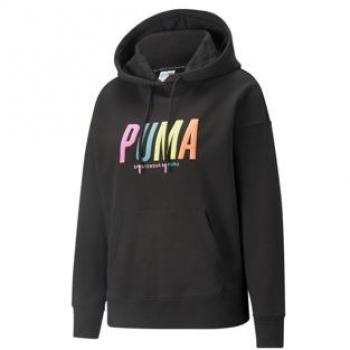 Puma Women's Lightweight Black Graphic Hoodie - Size S