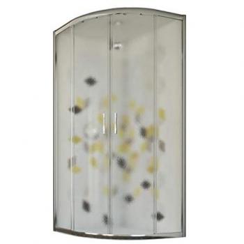 IDRALITE Mampara de ducha semicircular deslizante vidrio impreso h 198 cm mod. Evolution 70x90 cm