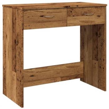 Escritorio de madera ingeniería envejecida 80x40x75 cm Marrón