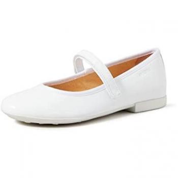 Geox Girls' White Ballerina Shoes, Model J Plie' A J0255A, Size 28 EU