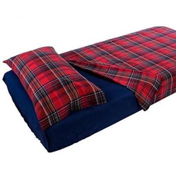 Soffim Juego De Sábanas Madras Rojo Cama 90