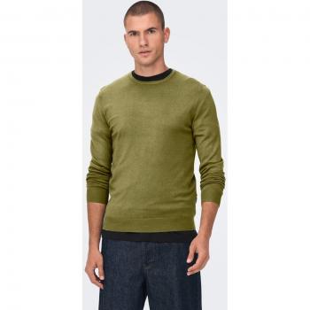 Only & Sons Jersey de hombre con cuello caja, tipo: jersey, características: diseño de cuello caja, estilo casual, tejido suave y cómodo, adecuado para uso diario