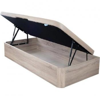 Canapé Abatible de Madera Musa 32 con Apertura Lateral - Natural, Altura 32 cm, Tamaño 90x190 cm