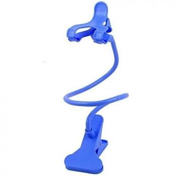 Sourcingmap-Coche flexible Rotación de 360grados soporte para teléfono móvil de doble clip azul