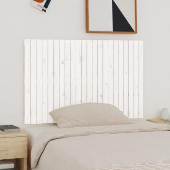 Cabecero de cama de pared blanco de madera maciza de pino 140x3x90 cm