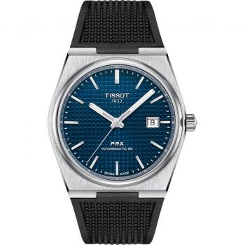 Tissot PRX Powermatic 80 Automatic Men's Watch 40mm Black/Blue Silicone Strap