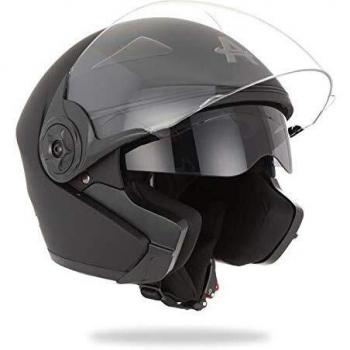 Casco de Moto AMX 55-56 Cm Negro - Protección y Ventilación Optimal