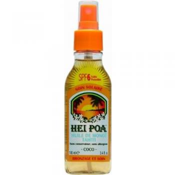 Hei Poa, Filtro solar corporal con Aceite de Monoï, perfume coco SPF6-100 ml.