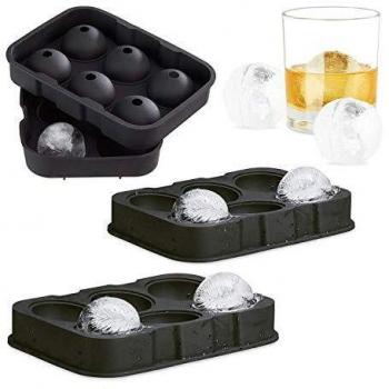 Cubiteras de Silicona para Hielo 3 x 4,5 cm con Tapa - Set de 2 Bolas de Hielo