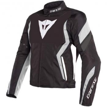 Dainese 1735212_76A_58 Edge Tex Jacket Chaqueta Moto, Negro Mate/Blanco/Ébano, 58