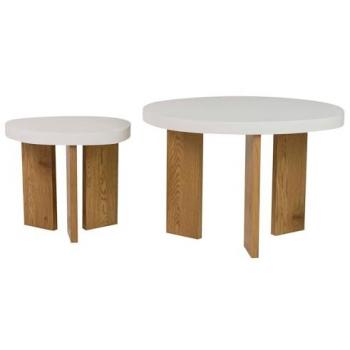 Set de 2 Mesas MDF Rectangulares 70x50x40 cm y 46x36x48 cm