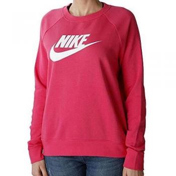 NIKE W NSW Essntl Crew FLC Hbr Long Sleeved T-Shirt, Mujer, Watermelon/