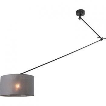 Lámpara colgante moderna negra con pantalla ajustable de 35 cm en gris oscuro - BLITZ I