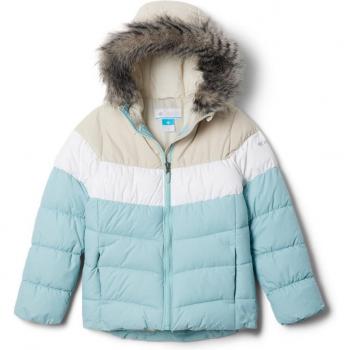 Columbia Girls Arctic Blast II Jacket - Aqua Haze, White, Dark Stone - Size: Medium