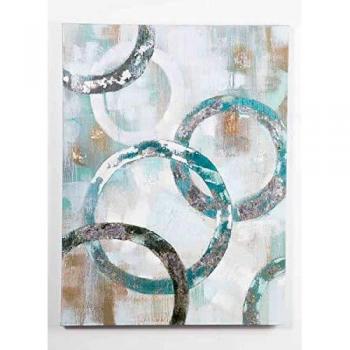 Lienzo Madera Nórdico Turquesa Gris 90 x 4 120
