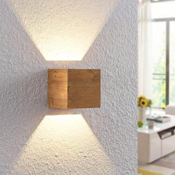 Aplique LED de madera 'Benicio' 11cm en marrón para salón y comedor (1 lámpara) de Lindby
