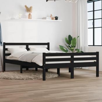 Estructura de cama de madera maciza negra 160x200 cm Vidaxl