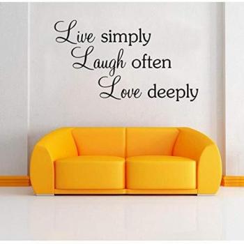 Whwd 58.5X33 Cm Cotizaciones Wall Decal Live Simplemente Ríe A Menudo Ama Profundamente Decoración Del Hogar Cotizaciones Refranes Vinyl Art Wall Sticker