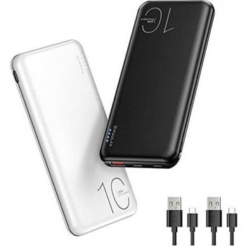 2 Pack Baterías Externas 10000 mAh, Power Bank 20 W PD Type-C&USB QC 3.0, Cargador portátil, batería Externa de Alta Capacidad para iPhone, Samsung, Huawei, Xiaomi y Otros