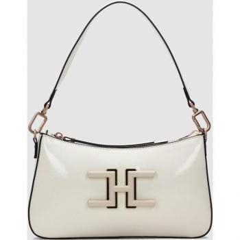Bolso de hombro blanco con adorno y cremallera estilo Hobo de la marca Hispanitas