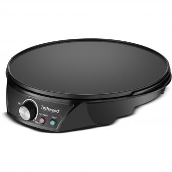 Crepiera Eléctrica Techwood TCP-126, 1200W, Diámetro 30cm, Termostato Ajustable, Color Negro