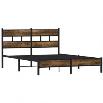 Estructura de cama con cabecero sin colchón roble Sonoma 160x200cm