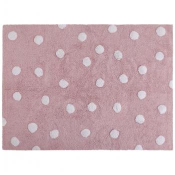 Lorena Canals Alfombra Infantil Lavable Modelo Topos, Color Rosa, 120x160 cm