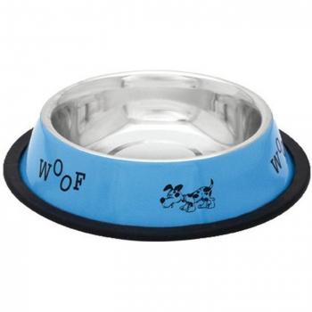 Comedero de Acero Inoxidable Antideslizante Azul para Perros