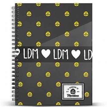 Cuaderno A5 de Cuadrícula con Tapa Dura, Edición Martina D'Antiochia en Gris
