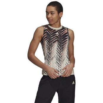 Camiseta Adidas PrimeBlue Match Printed Wonder - Camiseta de tirantes para mujeres, color crema, talla M