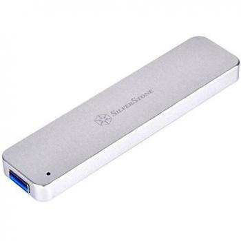 Caja Externa Silverstone USB 3.1 Gen 2 para SSD M.2 SATA (SST-MS09S) - Plata