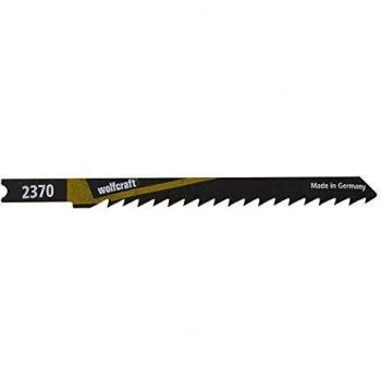 wolfcraft 2370000 (L) hojas de sierra de calar vástago en U/HCS dura, contrachapeada, planchas de madera y de virutas recubiertas de plástico, MDF/corte basto y rápido PACK 2, Set de 2 Piezas