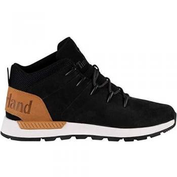 Timberland Sprint Trekker Mid Lace-Up Sneakers for Men in Black and Yellow, Size 43.5